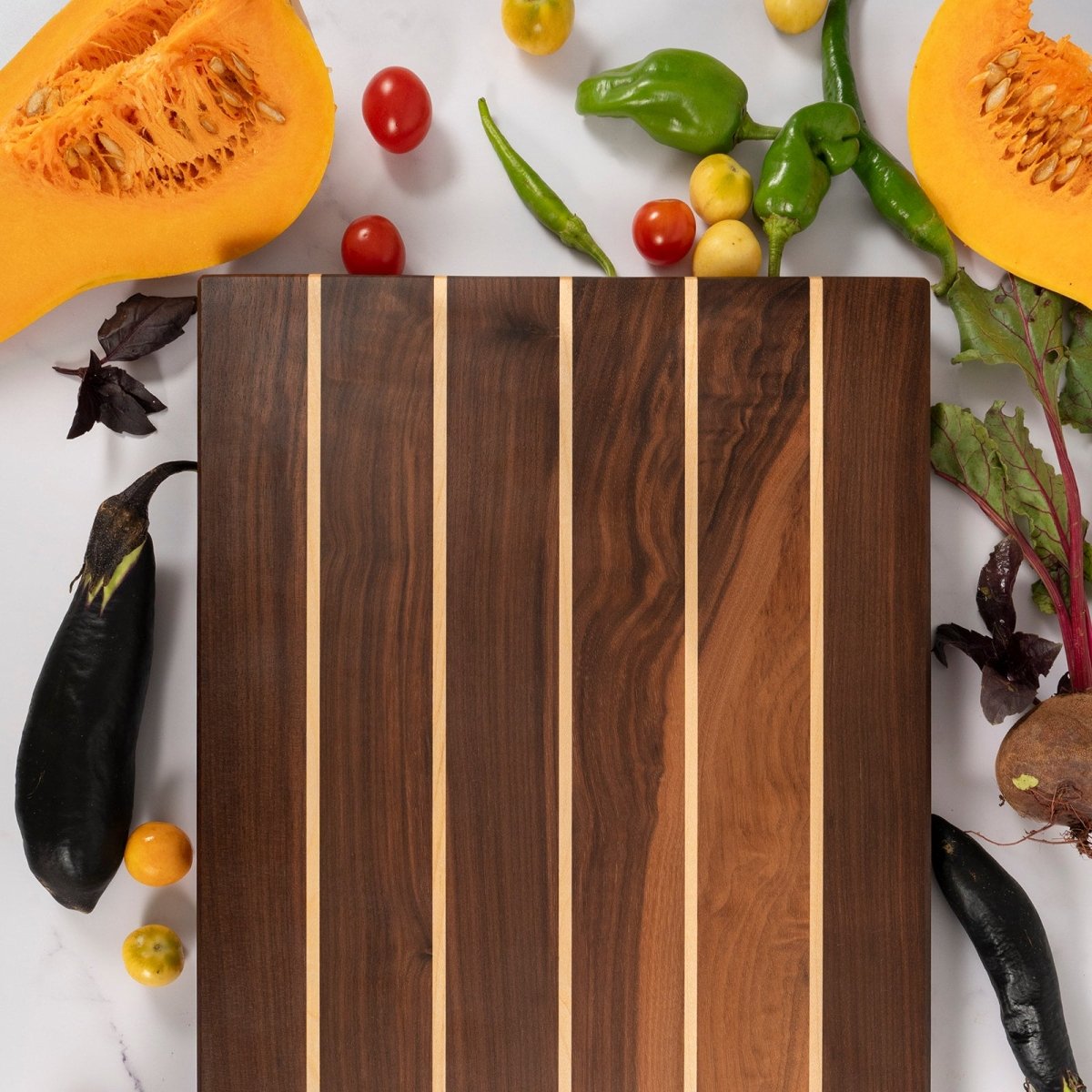 Tagliere da cucina classico in legno di noce e acero - InCut